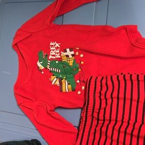 Christmas Dino Onesie Set